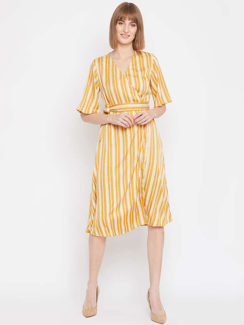 tie front striped dress 