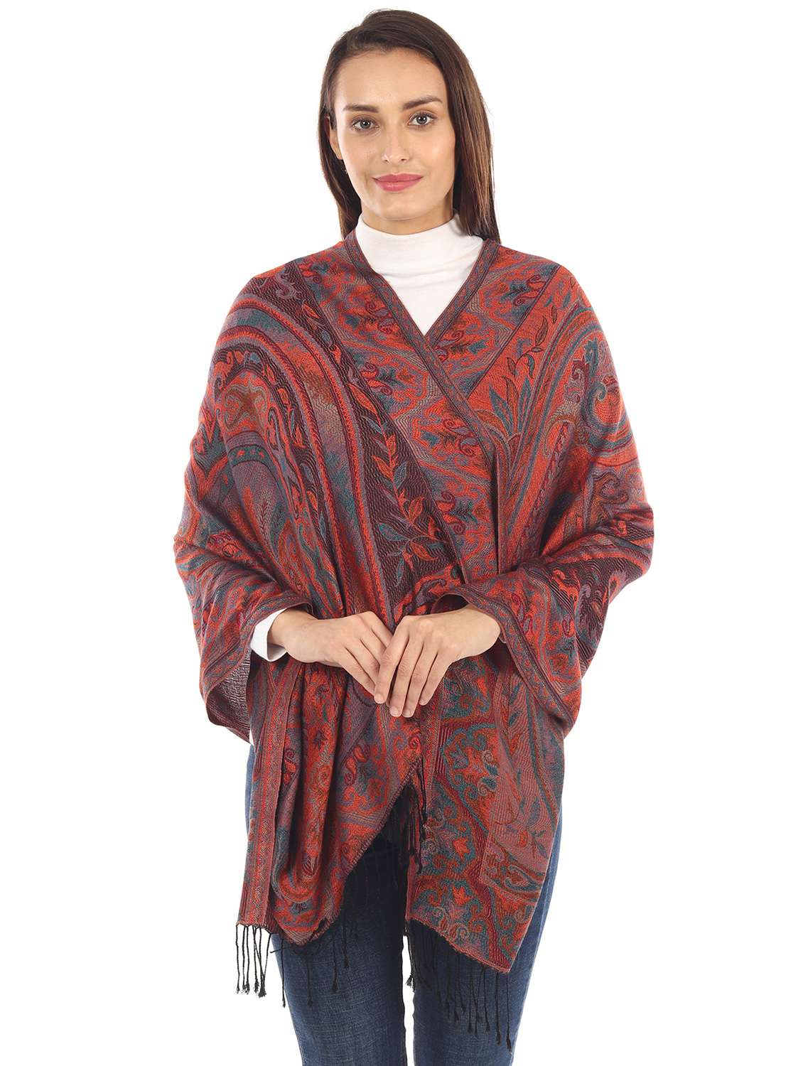 multi colored silk blend stole - 17229355 - Zoom Image - 0