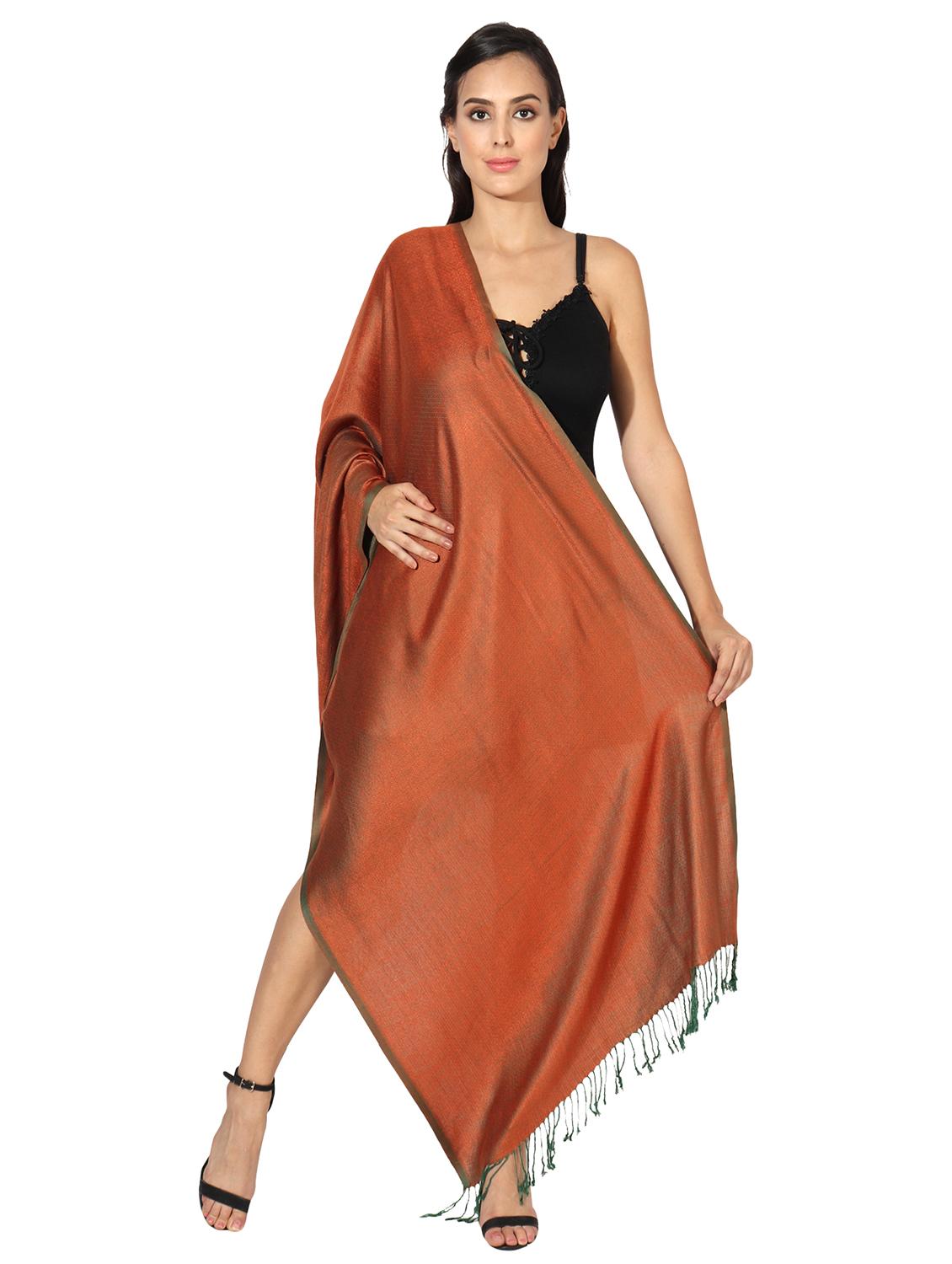 orange viscose stole - 17229579 - Standard Image - 2