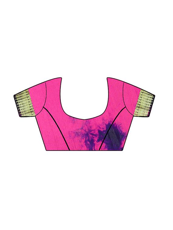 women's abstract pink colored saree with blouse - 17229663 - Standard Image - 2