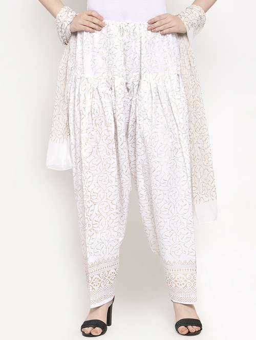 white cotton salwar salwars - 17230030 -  Standard Image - 0