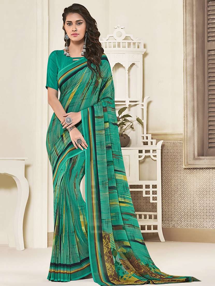 abstract printed saree with blouse