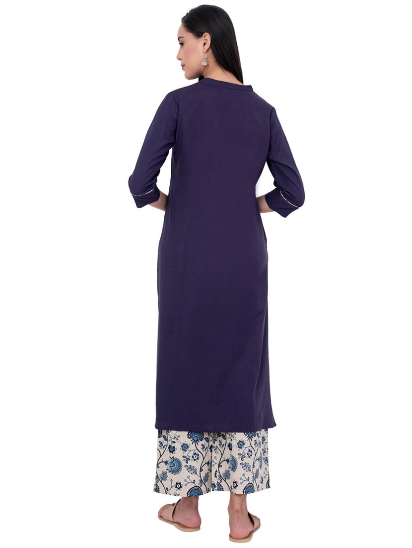 solid kurta palazzo set - 17230501 - Standard Image - 2