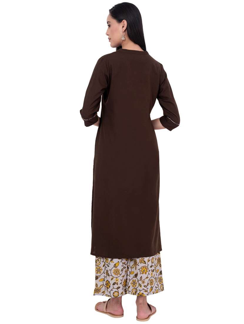 solid kurta palazzo set - 17230502 - Standard Image - 2