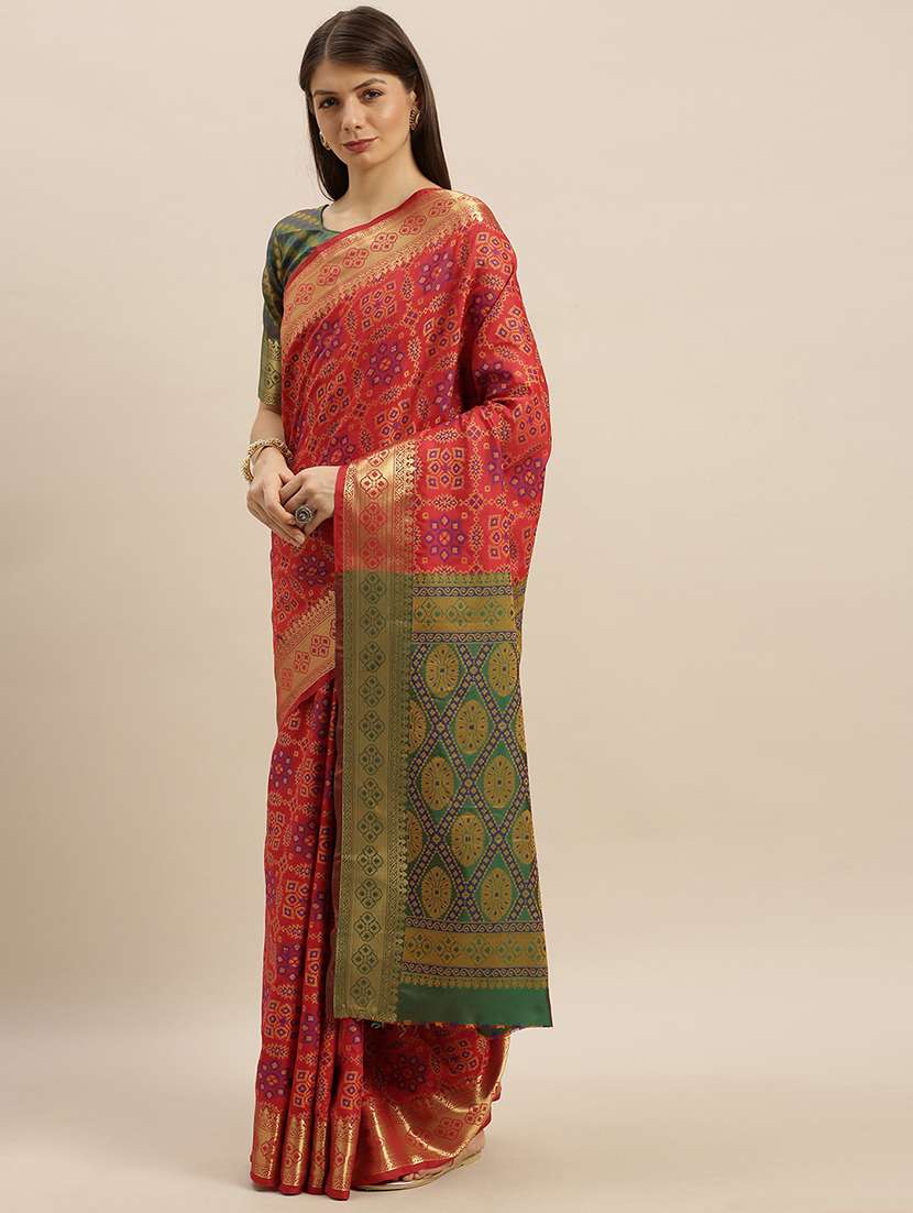 printed patola saree with blouse