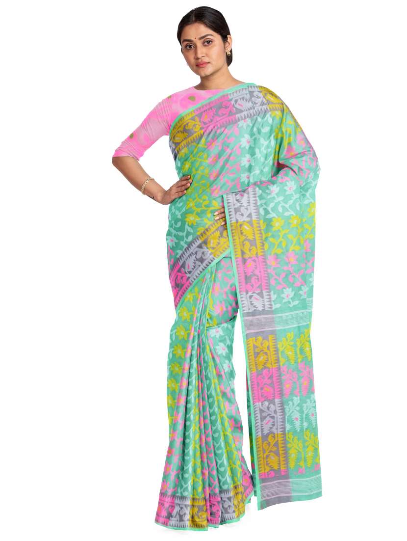 women's self design multi colored saree