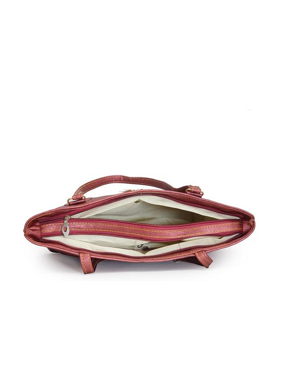 maroon leatherette (pu) handbag - 17231997 - Standard Image - 2