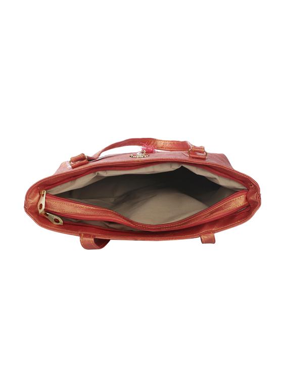 orange leatherette (pu) handbag - 17232004 - Standard Image - 2
