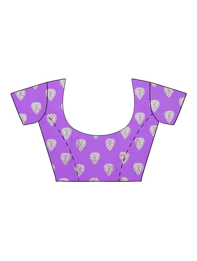 women's foil print purple colored saree with blouse - 17232020 -  Standard Image - 2