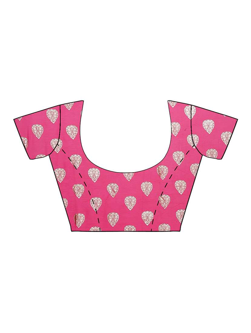 women's foil print magenta colored saree with blouse - 17232023 -  Standard Image - 2