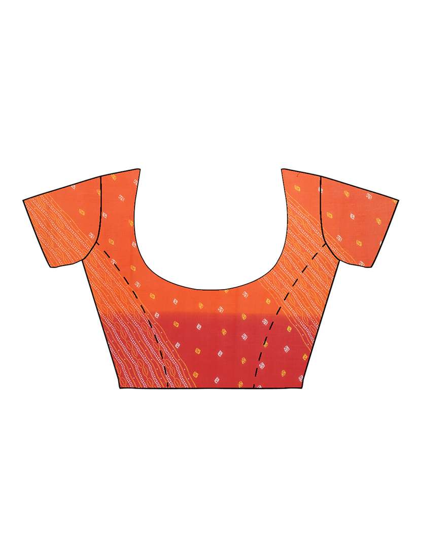 women's bandhani orange colored saree with blouse - 17232031 -  Standard Image - 2