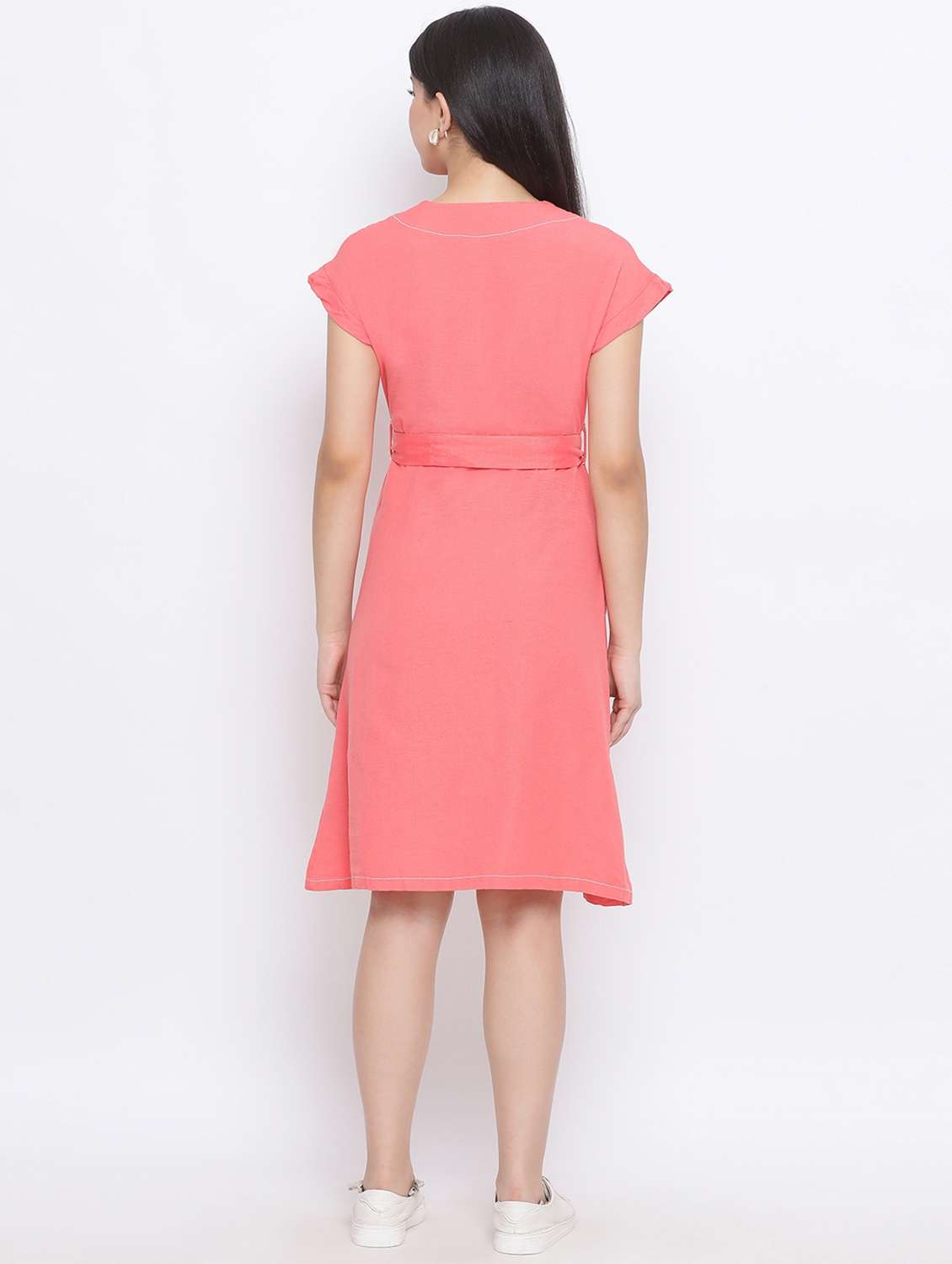 women's belted solid dress - 17233057 -  Standard Image - 2