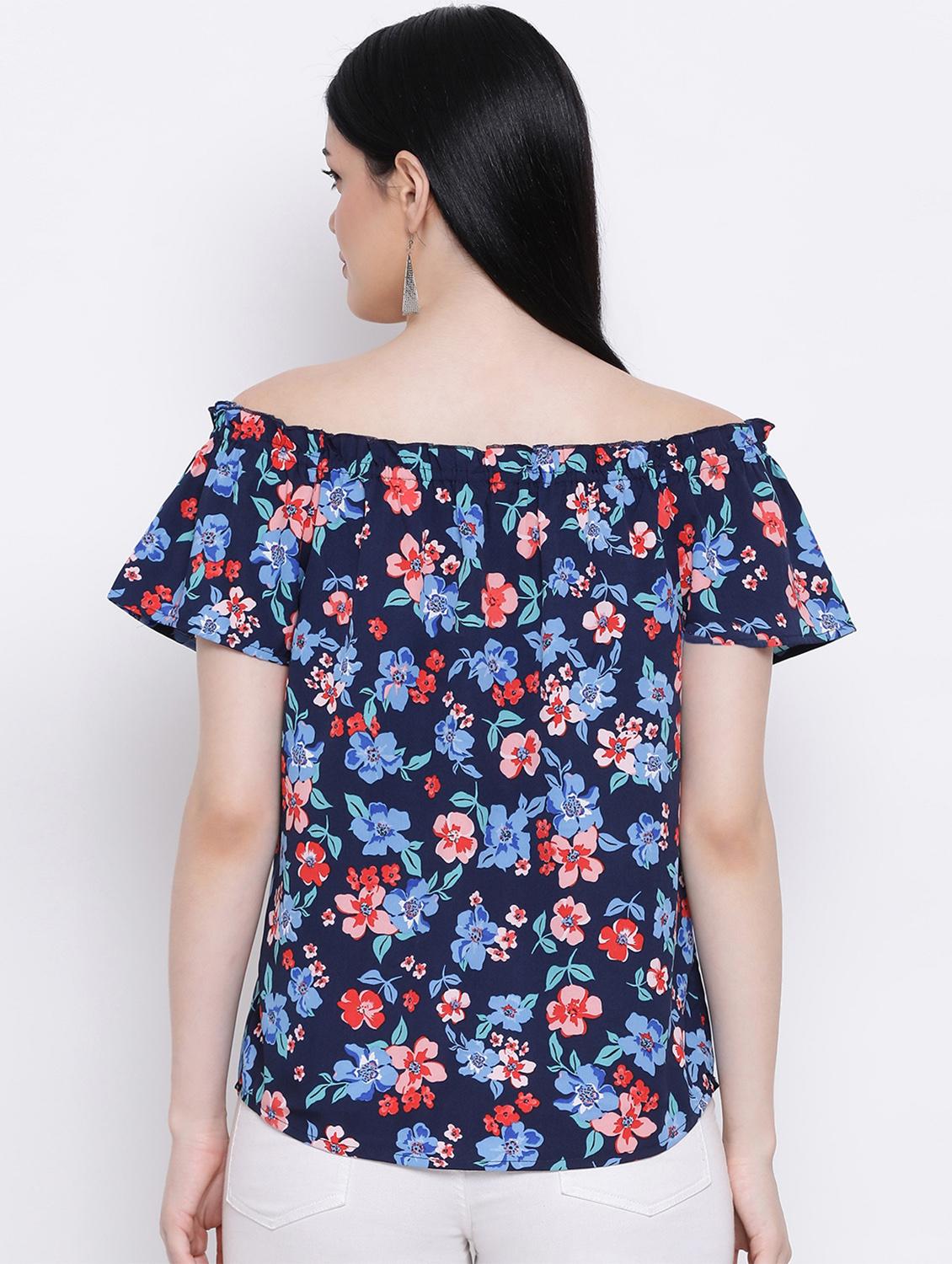 off shoulder floral top - 17233090 - Standard Image - 2