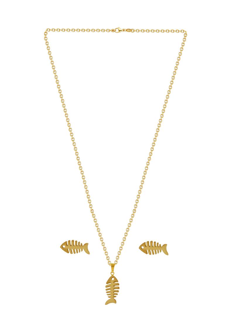 gold metal pendants and earring - 17233216 - Zoom Image - 0