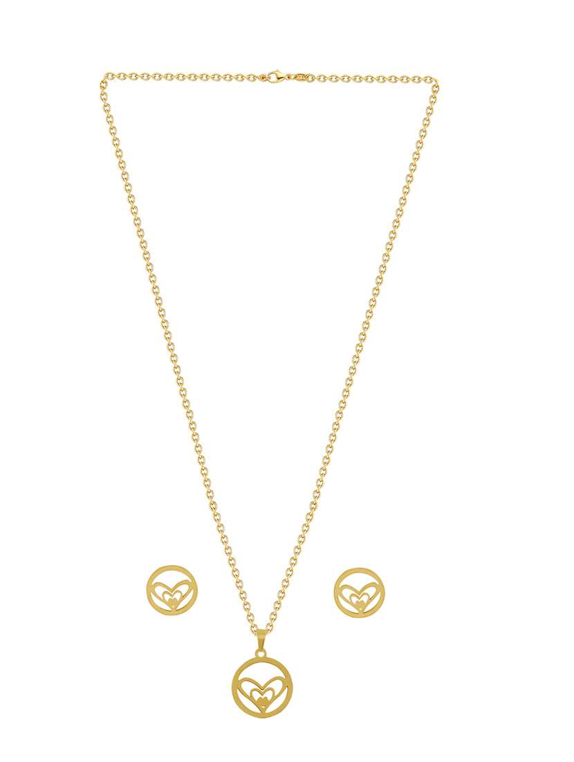gold metal pendants and earring - 17233217 - Zoom Image - 0