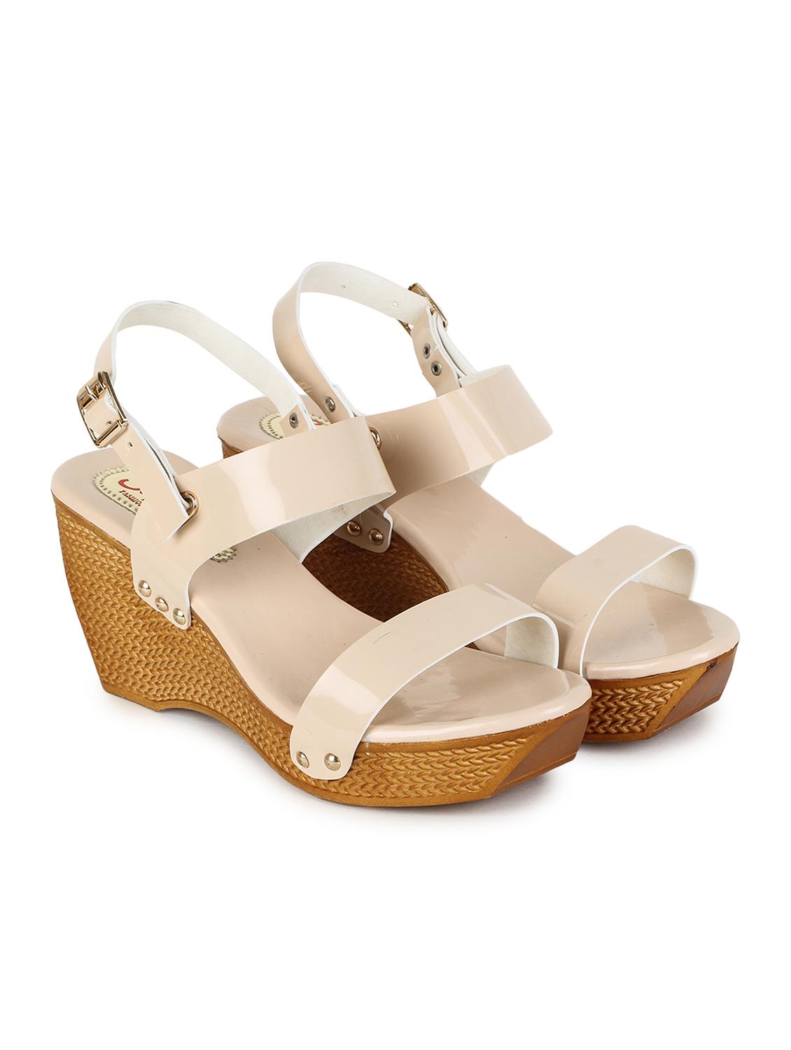 beige synthetic slip on sandals - 17238478 - Standard Image - 2