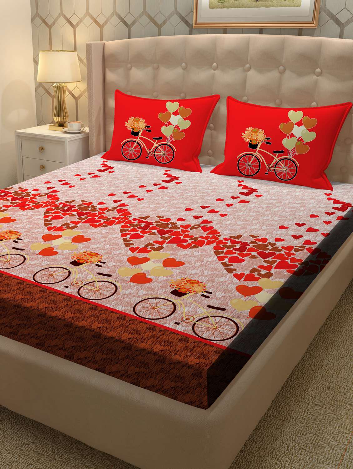 cotton double bedsheet super king size with 2 pillow cover