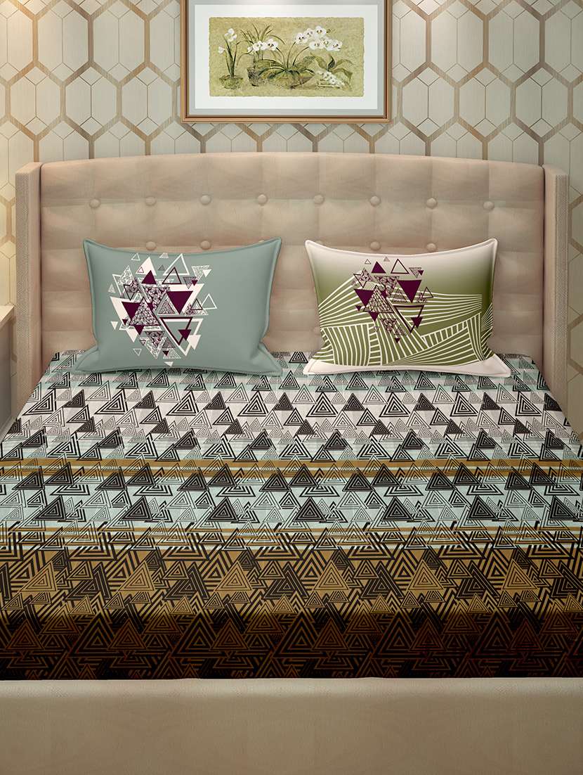 cotton double bedsheet super king size with 2 pillow cover