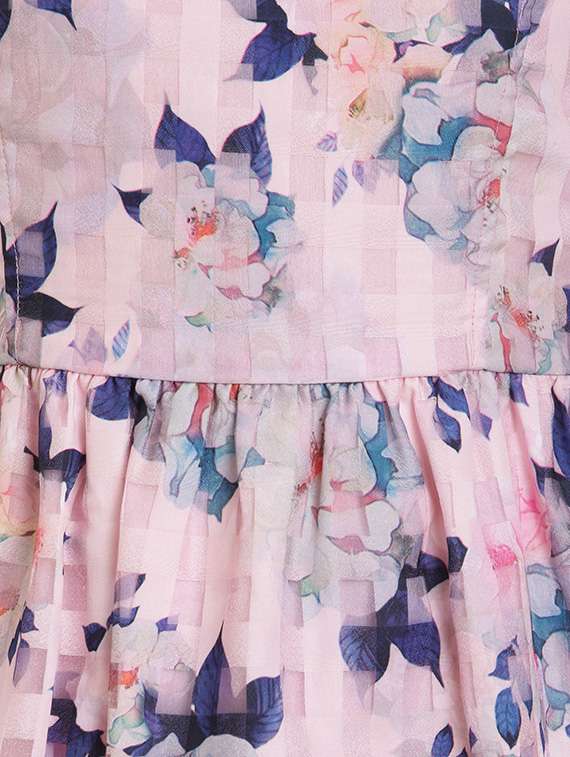 pink silk blend frock - 17239414 - Standard Image - 2