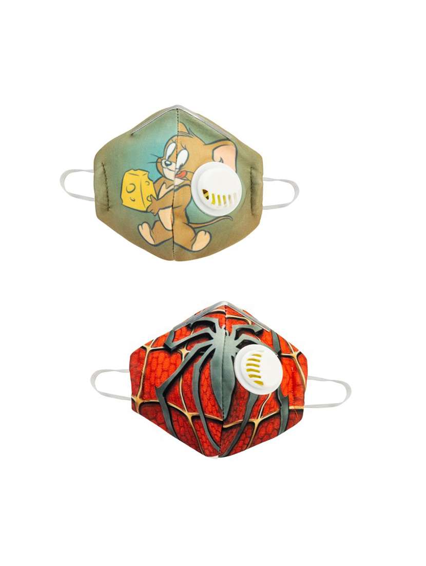 multi colored cotton anti-pollution mask (pack of 2)