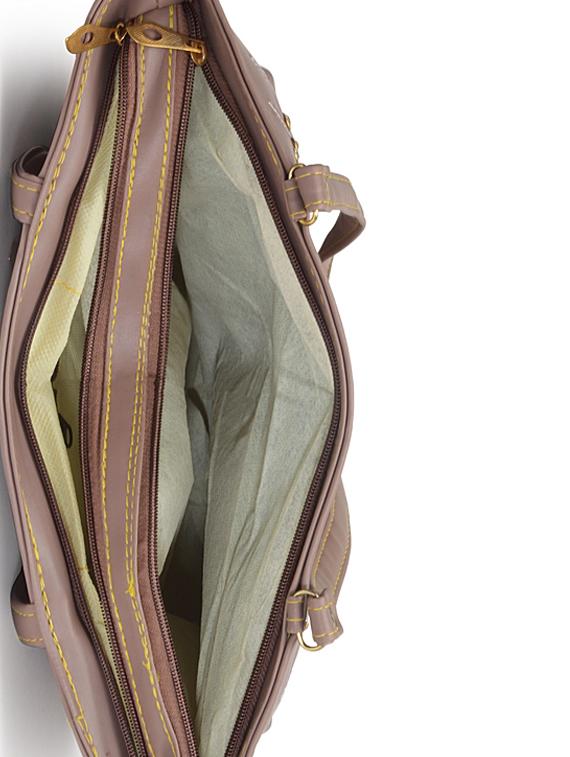 tan leatherette (pu) handbag - 17240201 - Standard Image - 2