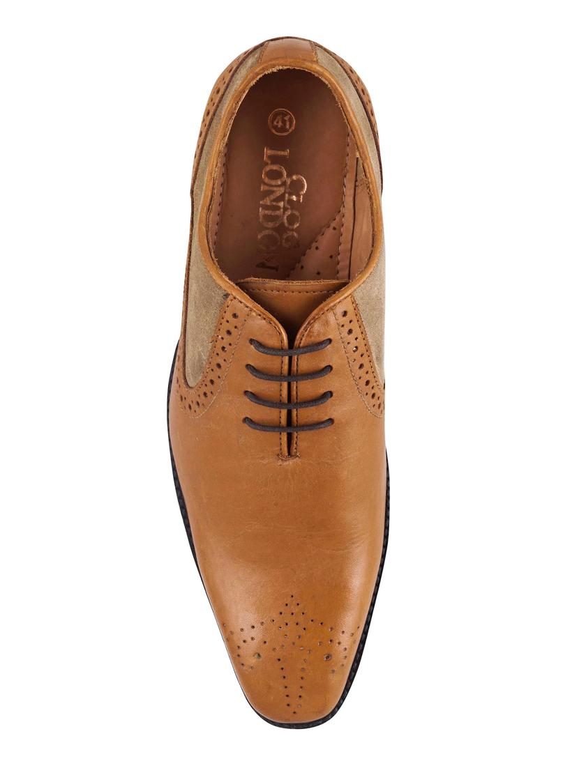 tan leather laceup derbies - 17242311 - Standard Image - 2