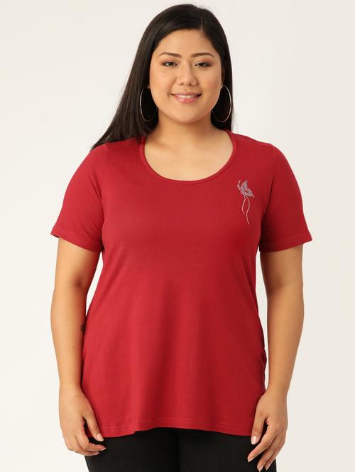 women's plain round neck t-shirt - 17244171 - Standard Image - 0