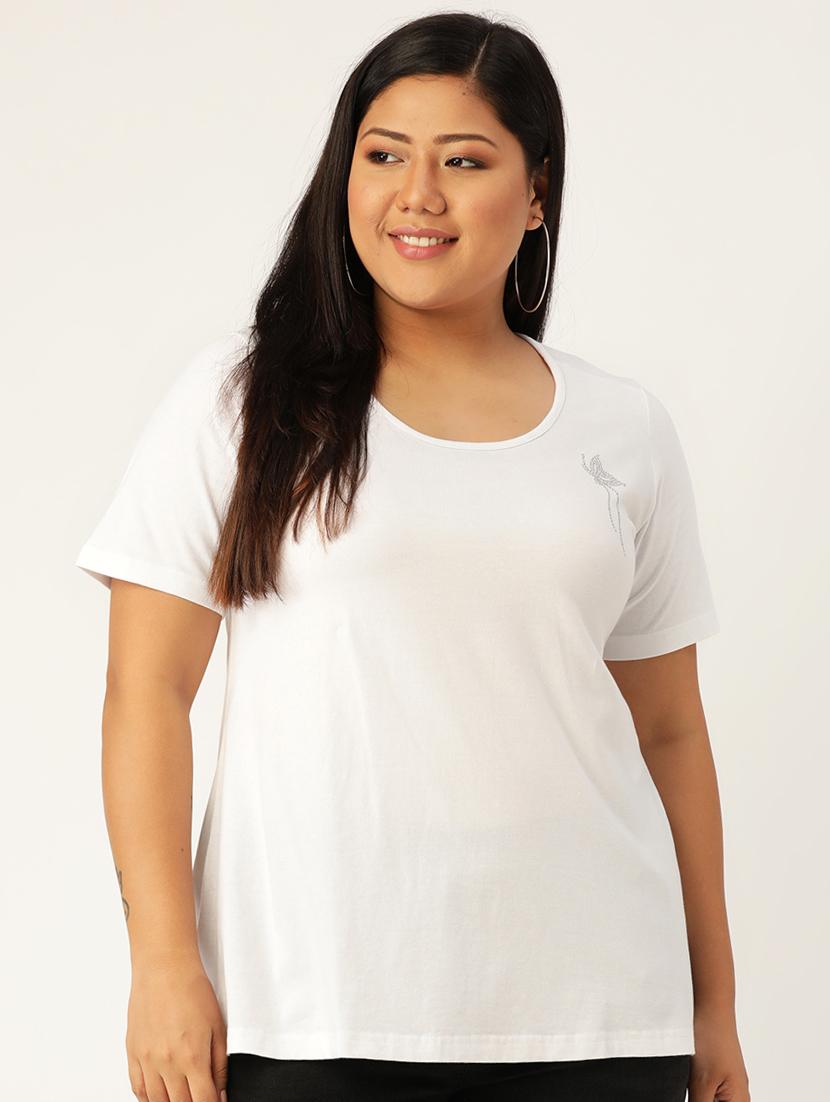 women's plain round neck t-shirt - 17244172 - Zoom Image - 0