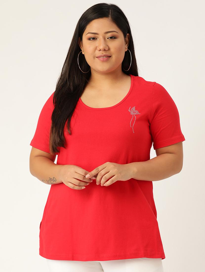women's plain round neck t-shirt - 17244173 - Zoom Image - 0