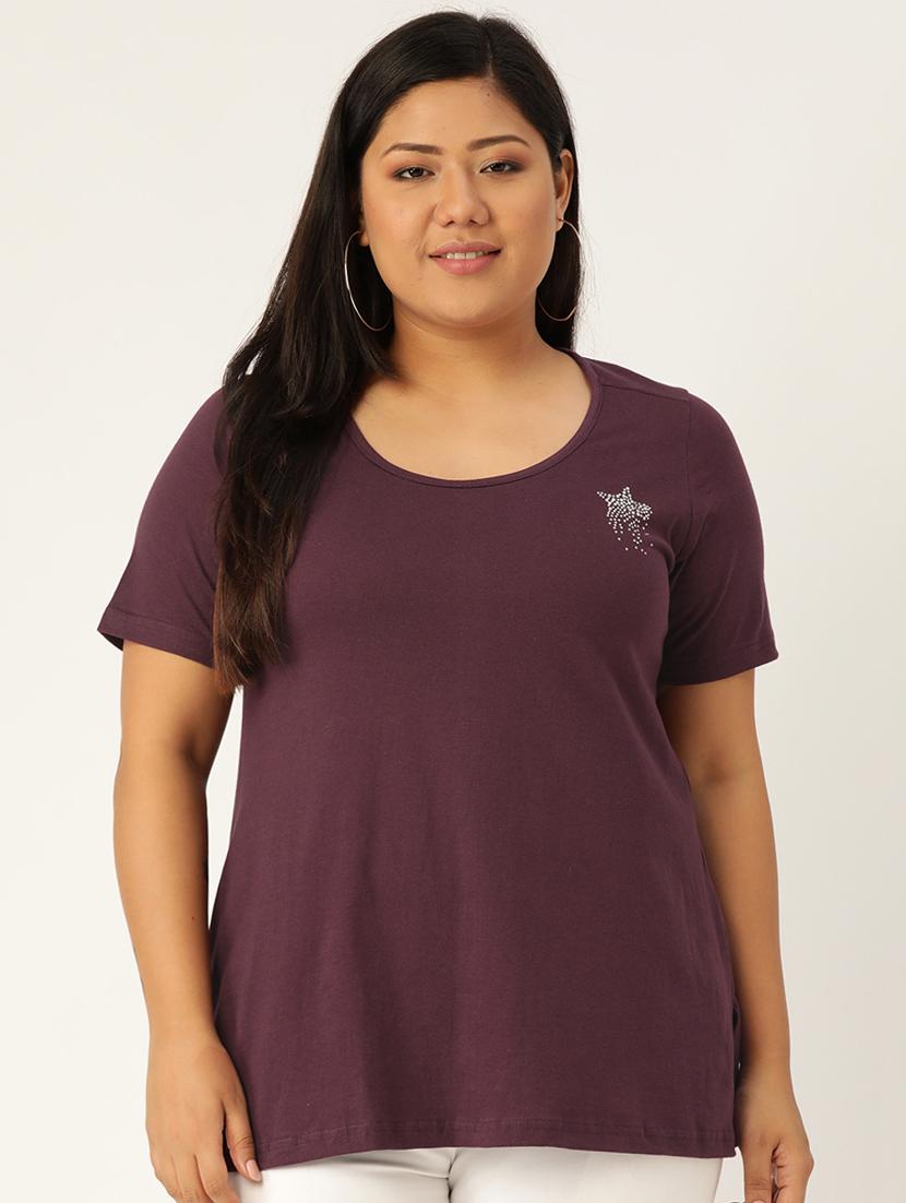women's plain round neck t-shirt - 17244174 - Zoom Image - 0