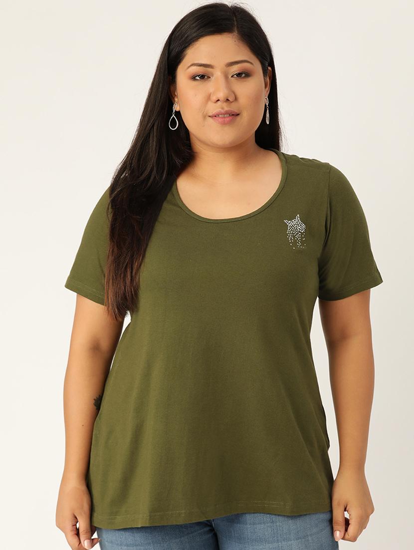 women's plain round neck t-shirt - 17244175 -  Zoom Image - 0
