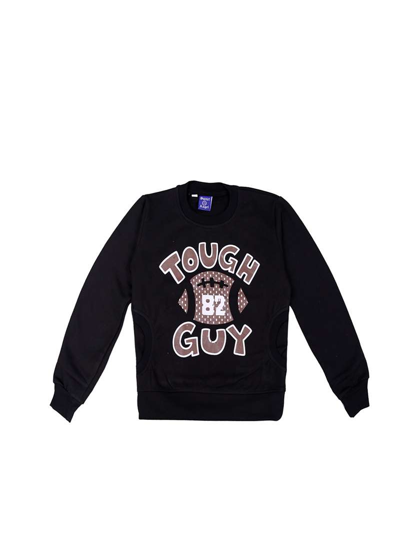 front print crew neck sweatshirt