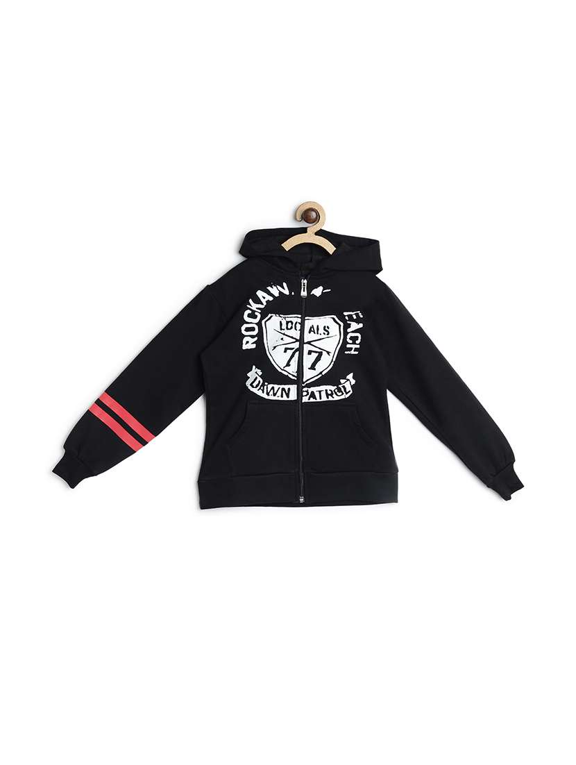 front print hood neck sweatshirt