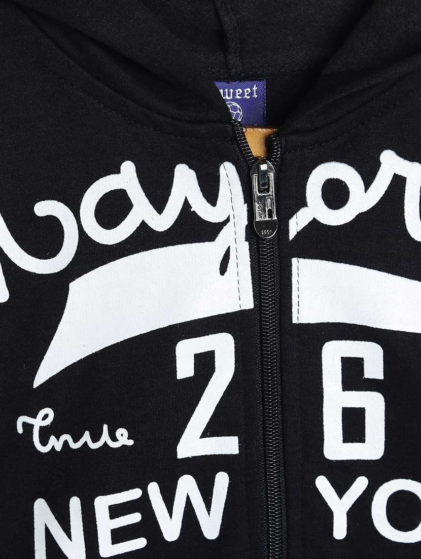 chest print hood neck sweatshirt - 17244365 -  Standard Image - 2