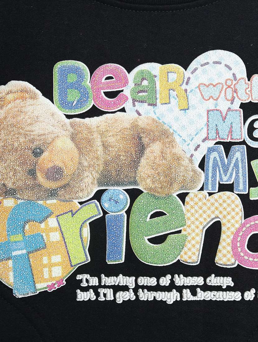 chest print crew neck sweatshirt - 17244383 -  Standard Image - 2