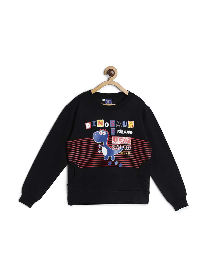 front print crew neck sweatshirt