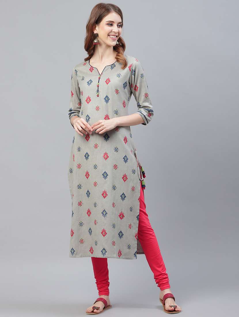 ikat straight kurta