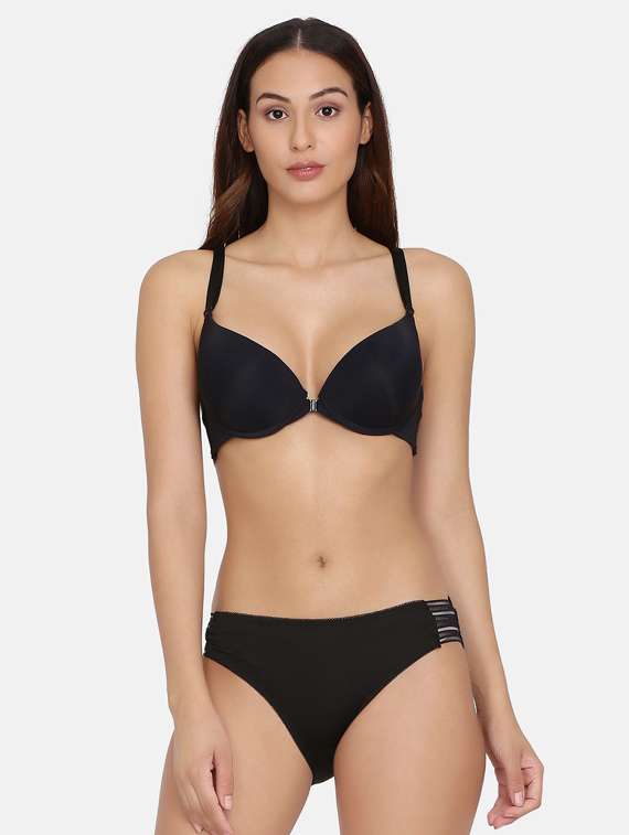 front open bra & panty set