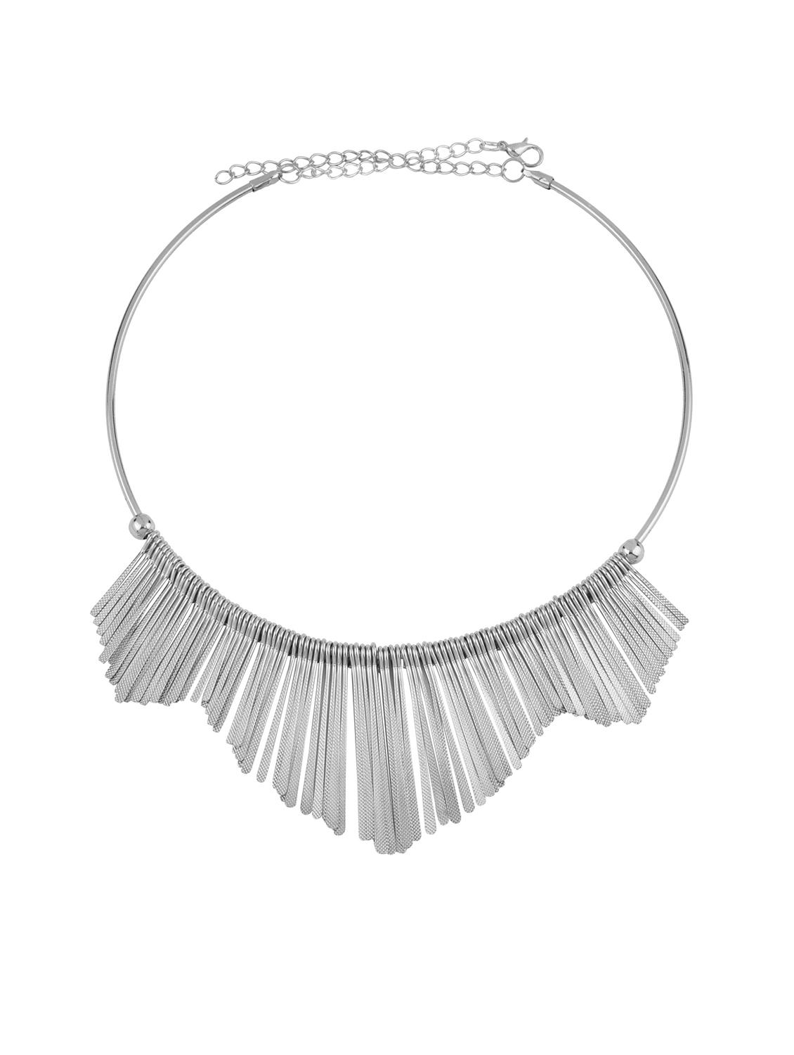 silver metal choker necklace - 17245979 - Standard Image - 2
