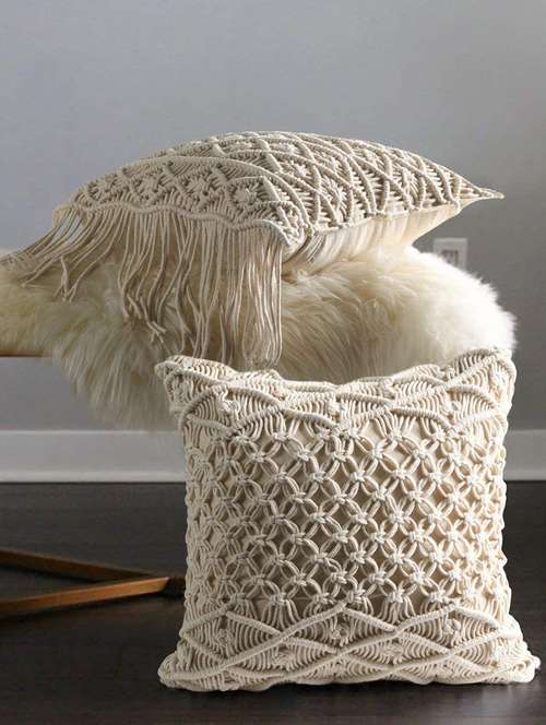  cotton macrame cushion cover (set of 1) - 17246431 -  Standard Image - 0