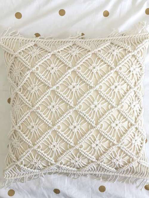  cotton macrame cushion cover (set of 1) - 17246434 -  Standard Image - 0
