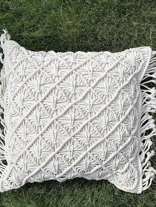 cotton macrame cushion cover (set of 2) - 17246440 - Standard Image - 0