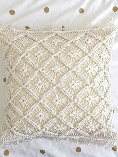  cotton macrame cushion cover (set of 2) - 17246451 -  Standard Image - 0
