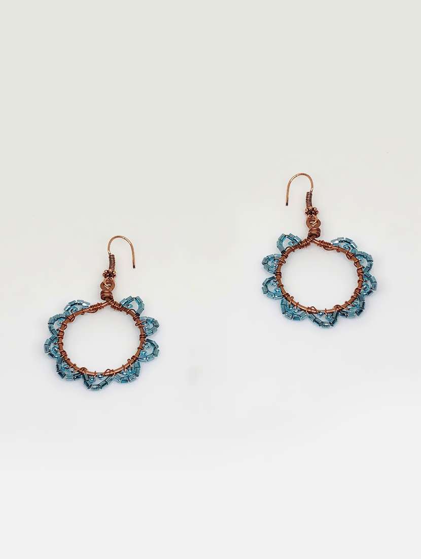blue copper drop earring - 17247368 -  Zoom Image - 0