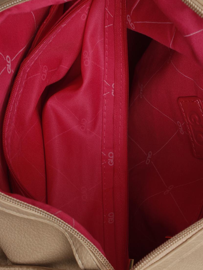 beige leatherette (pu) handbag - 17252200 - Standard Image - 2