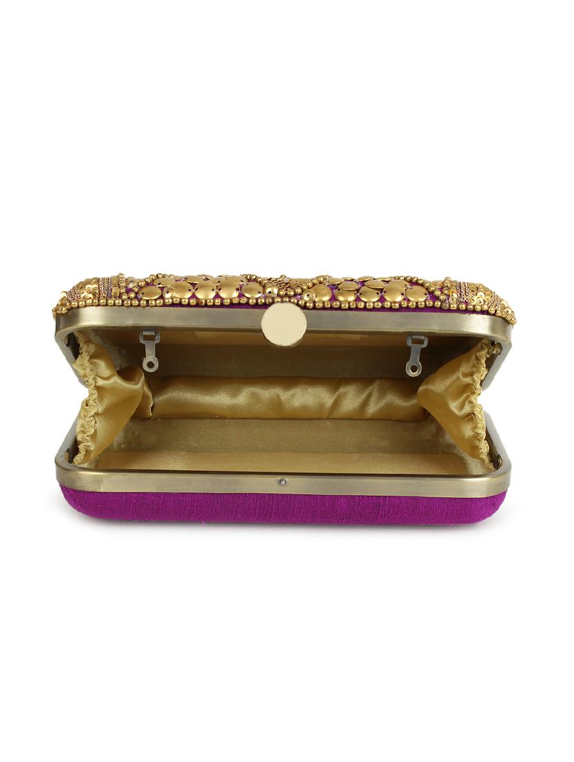 purple silk box clutch - 17255849 - Standard Image - 2