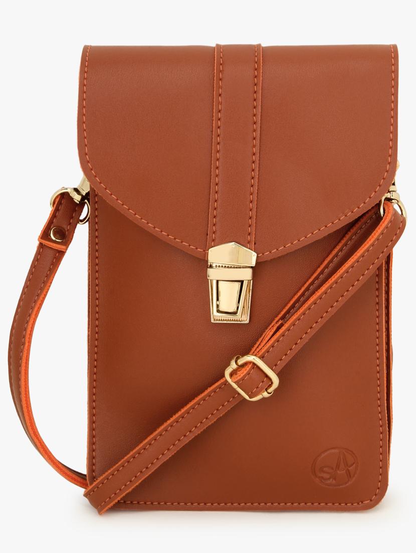 tan leatherette (pu) sling bag - 17255858 -  Zoom Image - 0