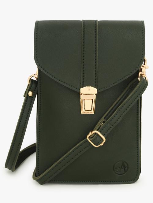 green leatherette (pu) sling bag - 17255859 -  Standard Image - 0