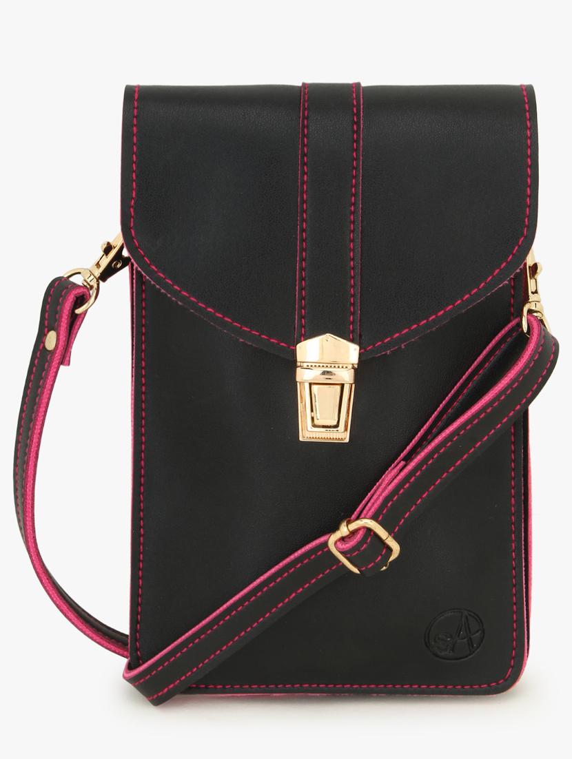 black leatherette (pu) sling bag - 17255861 - Zoom Image - 0