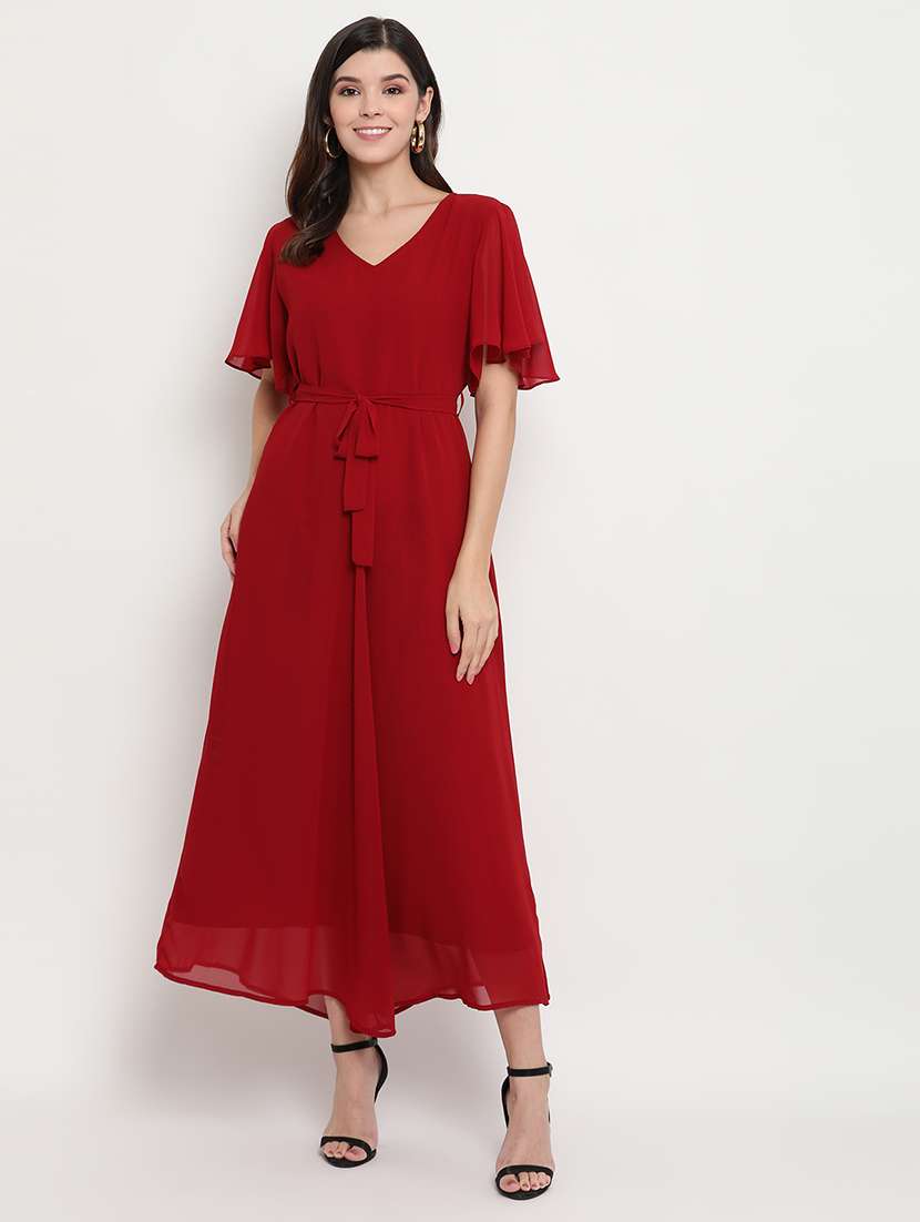 flutter sleeves maxi dress 